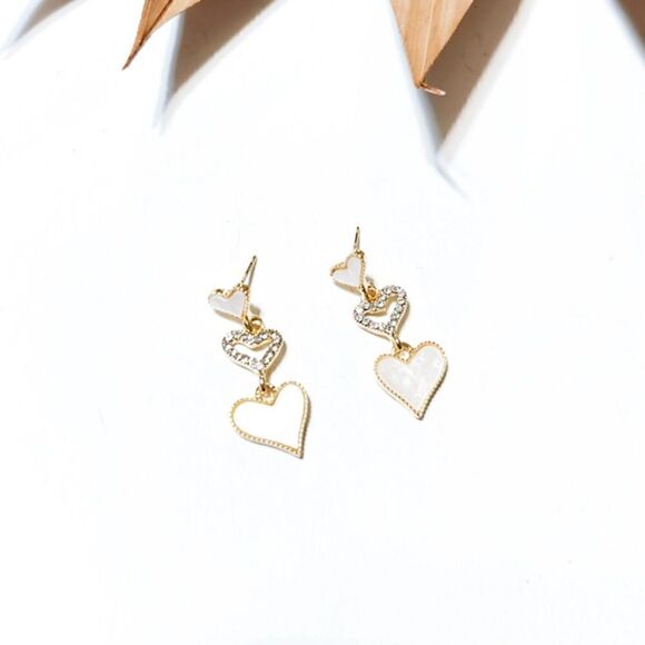 heart drop earrings H179 - Picture 4 of 5